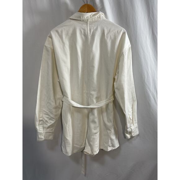 The Frankie Shop 'Wren' White Cotton Denim Romper Size S - Picture 3 of 5